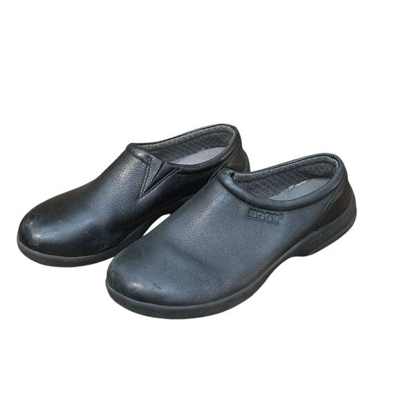BOGS Ramsey Waterproof Black Leather Slip-On Comfort Mule -EU 40/US 9 - Picture 1 of 14